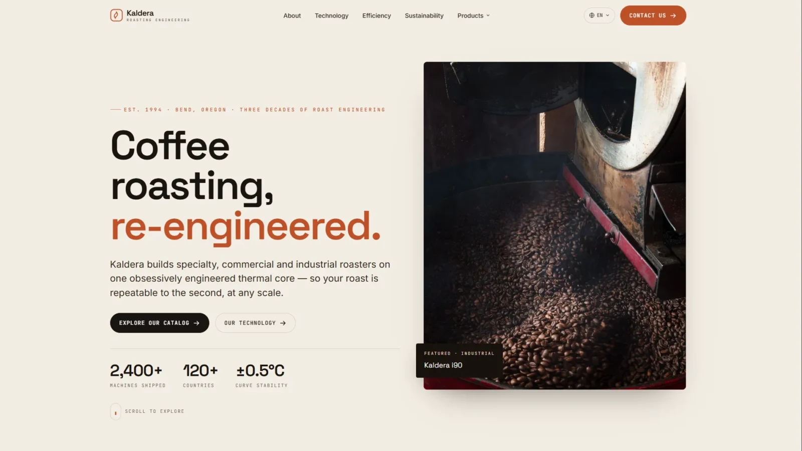 Kaldera Showcase | Industrial Coffee Tech UI/UX Design