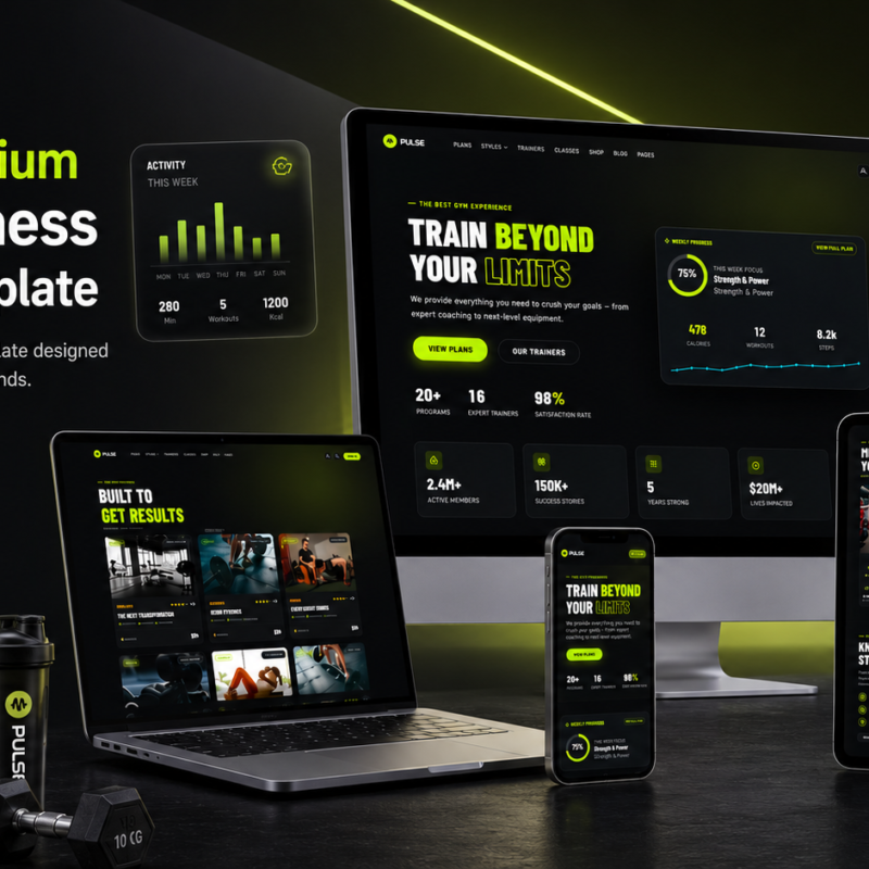 Pulse – Premium Gym & Fitness Website Template