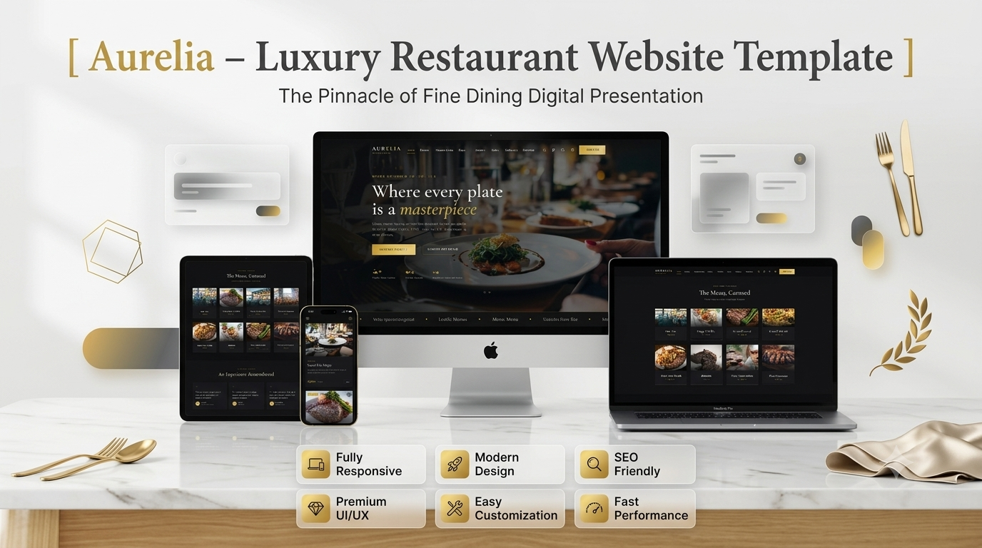 Aurelia – Luxury Restaurant Website Template