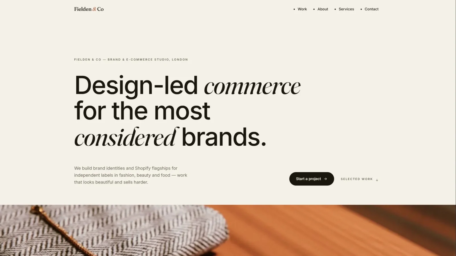 Fielden & Co | Luxury E-Commerce Agency Web Design