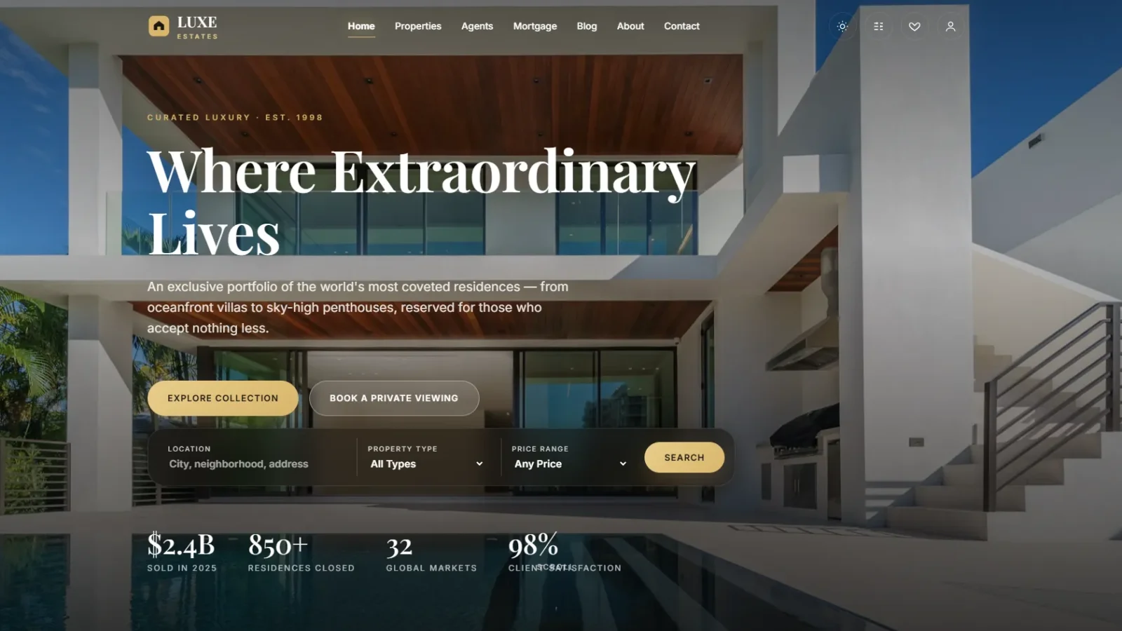 Luxury Real Estate Website Design | Vionex