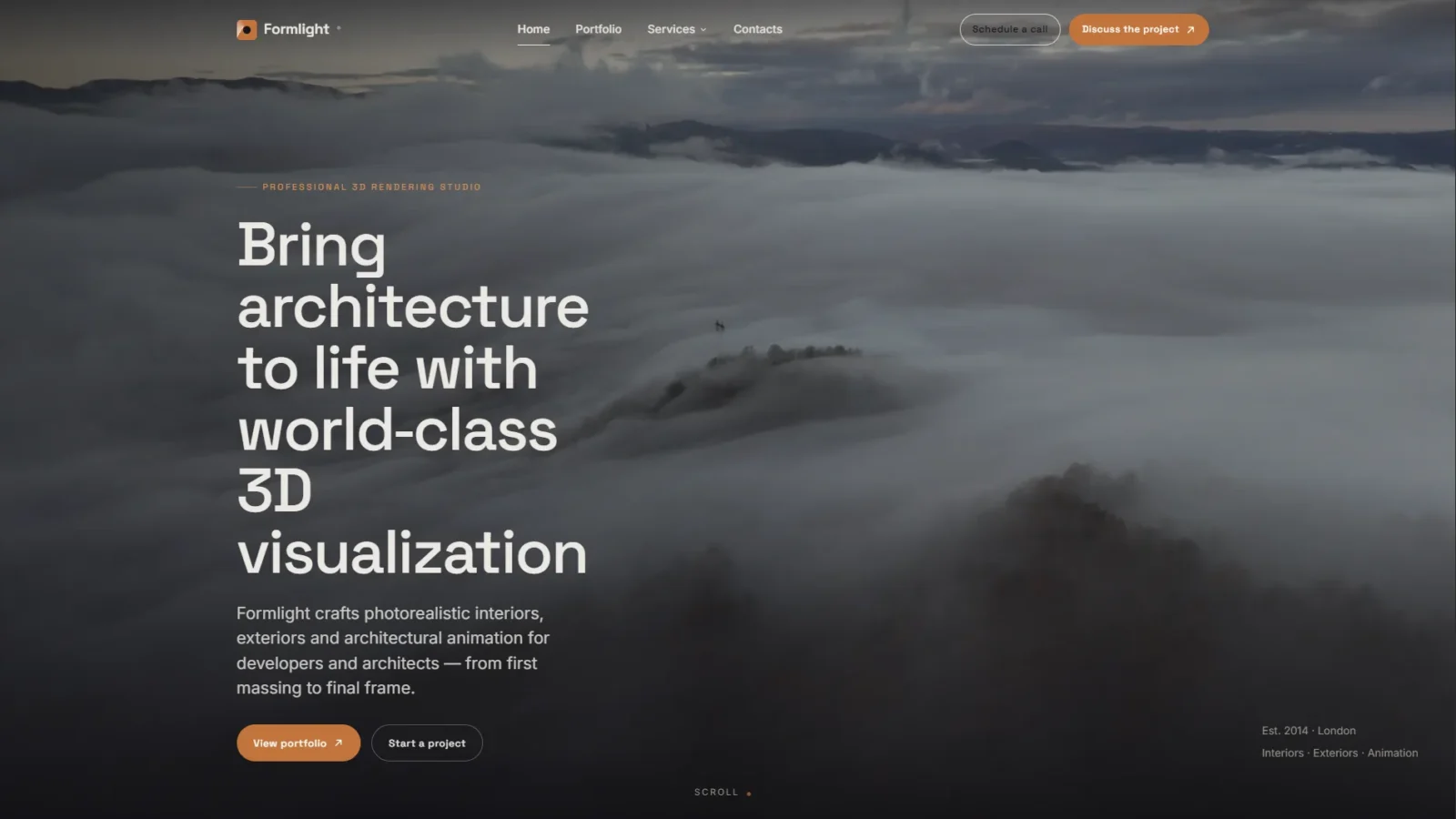 3D Rendering Studio Website Demo | Modern Architecture Portfolio