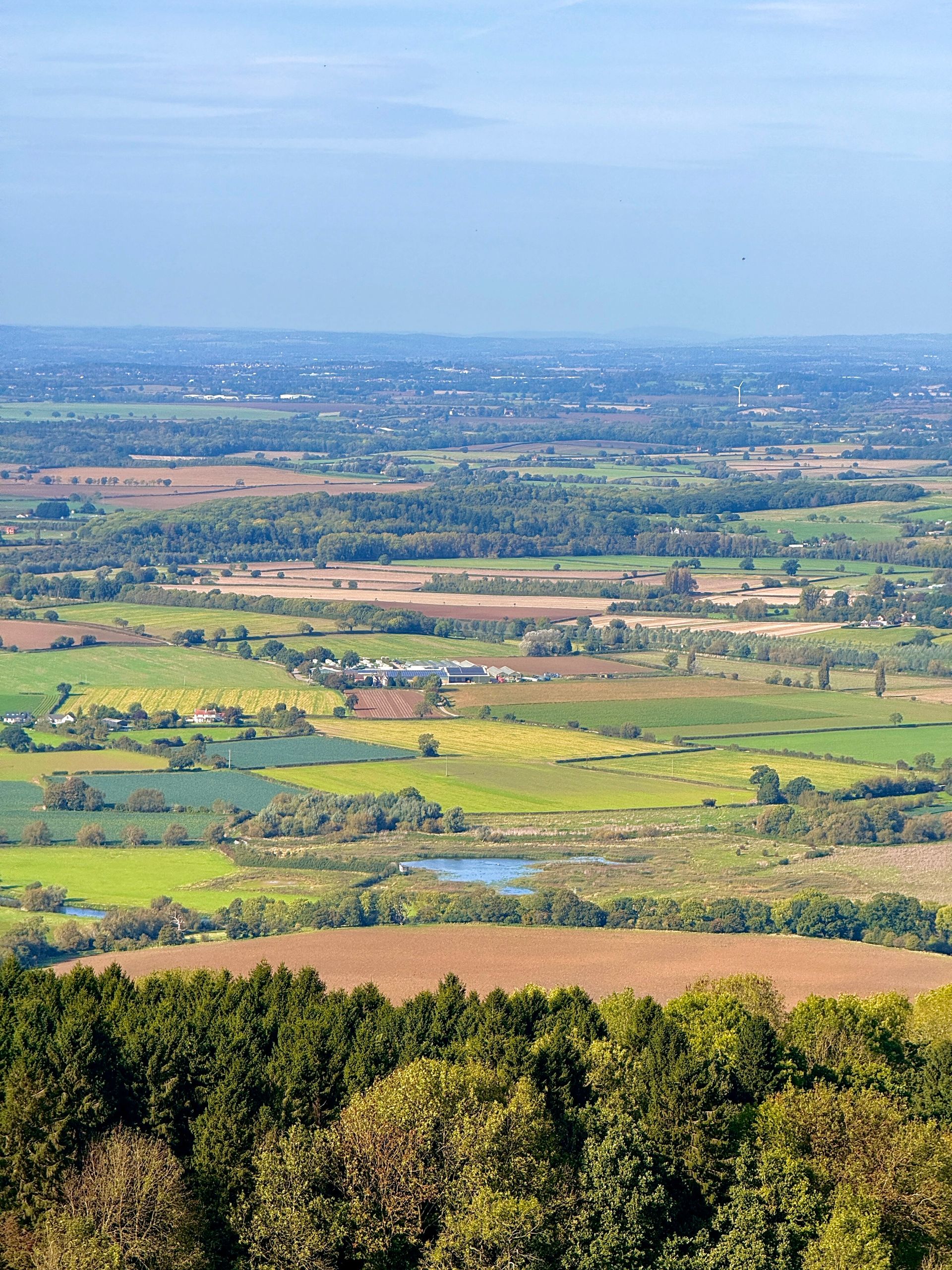 Rolling countryside on the approach