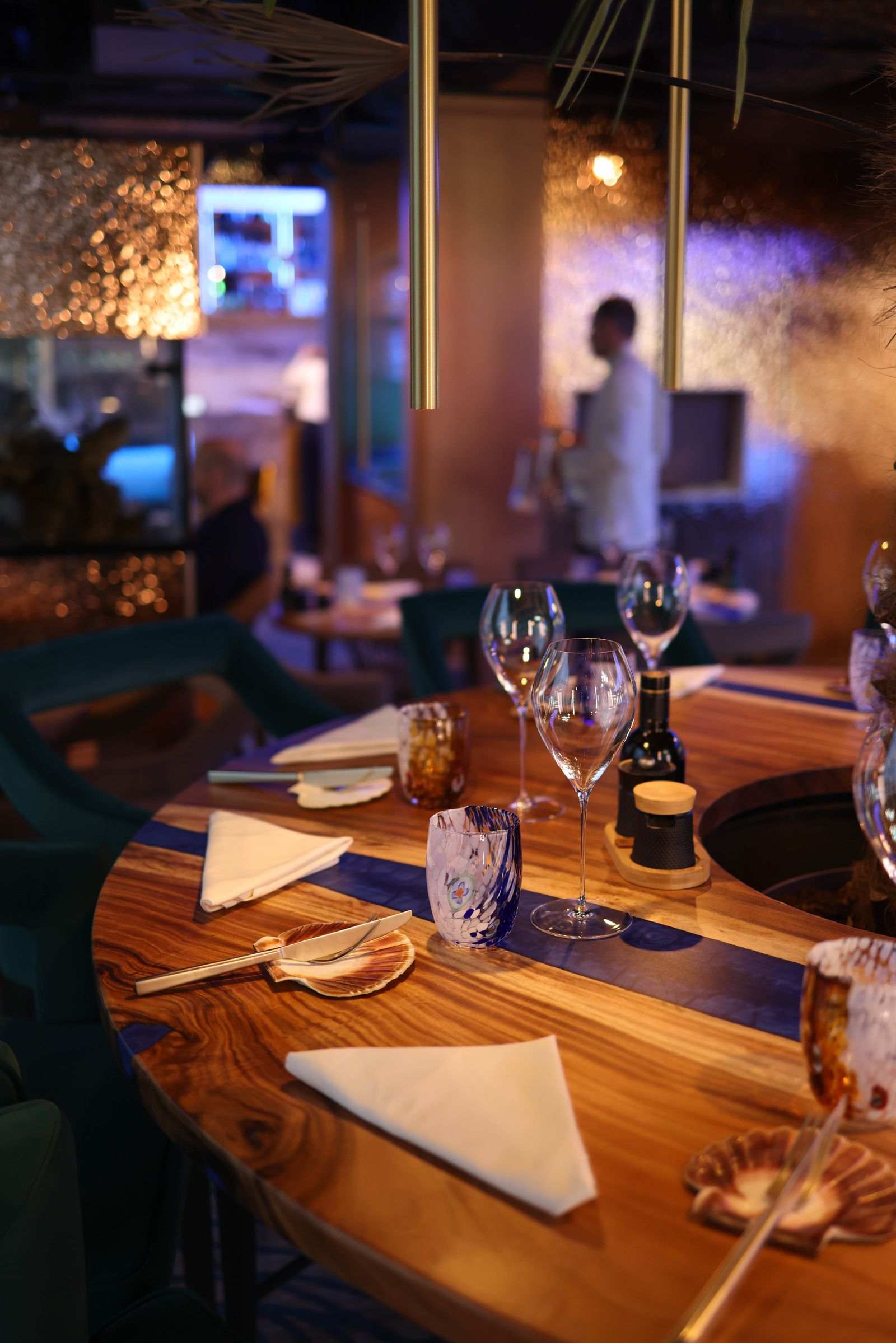 The dining room at dusk