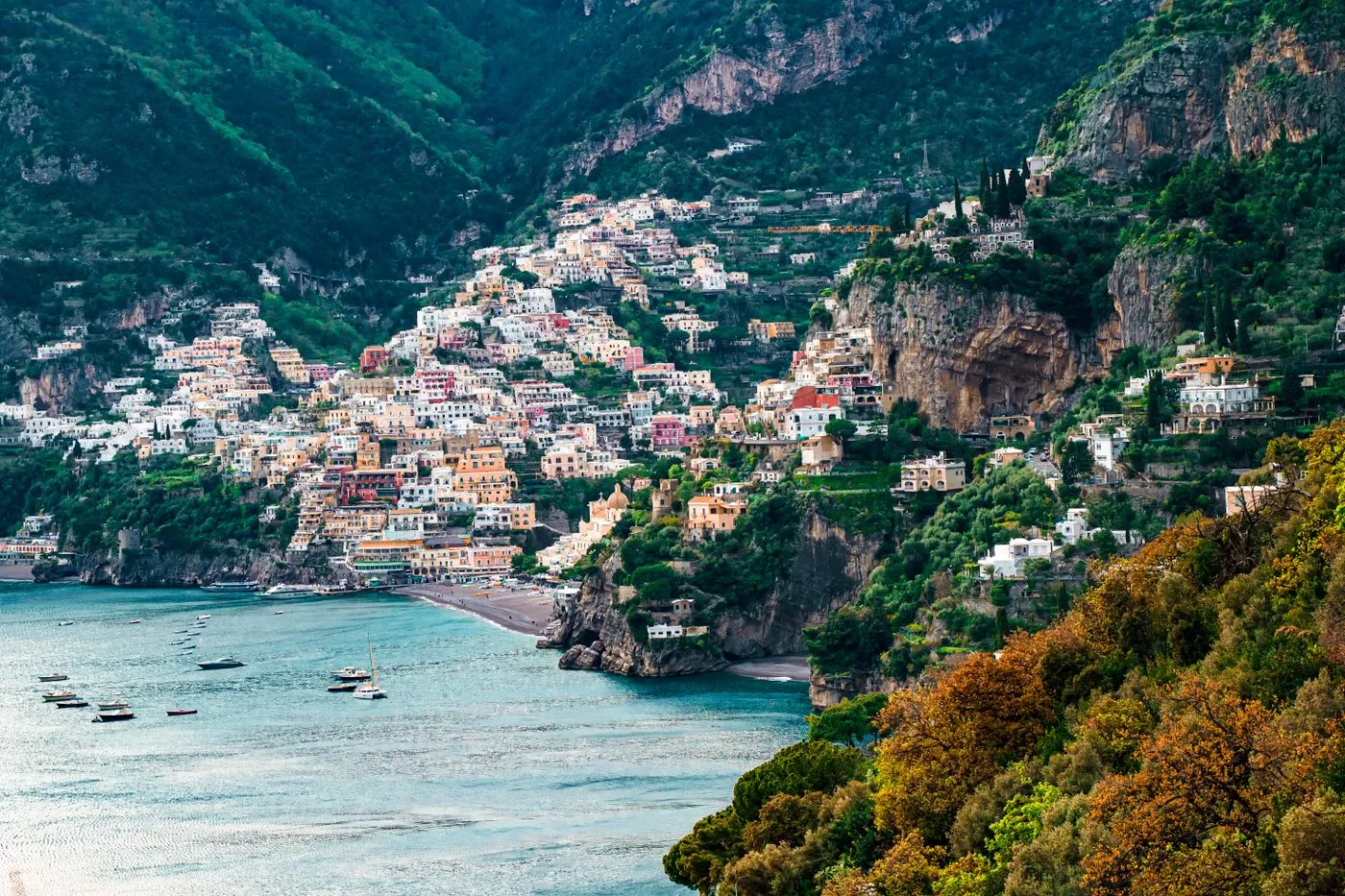 Positano seen from the sea