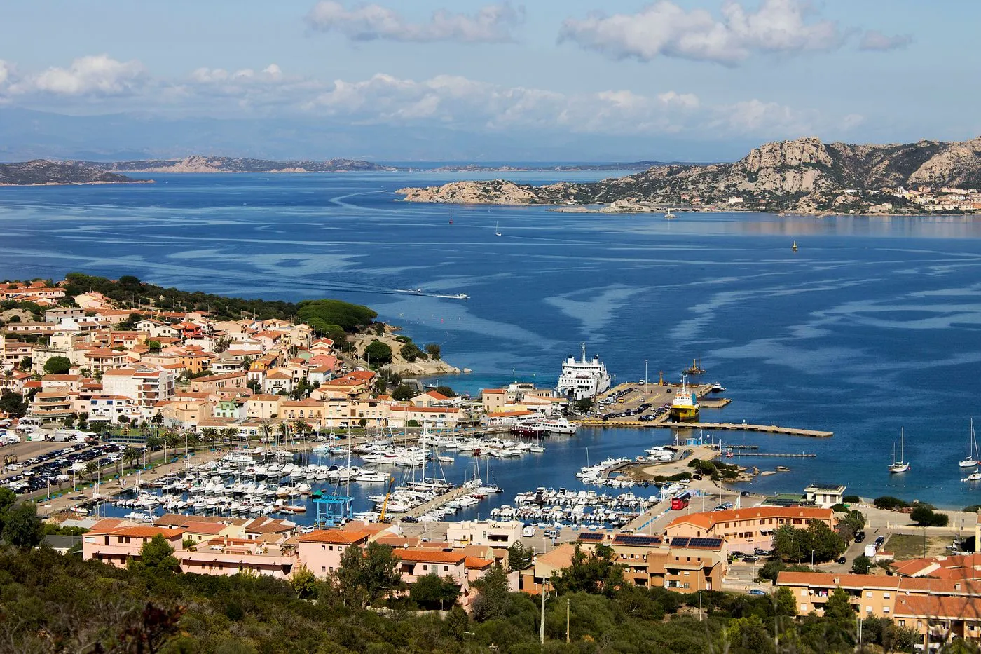 Sardinian harbour from above