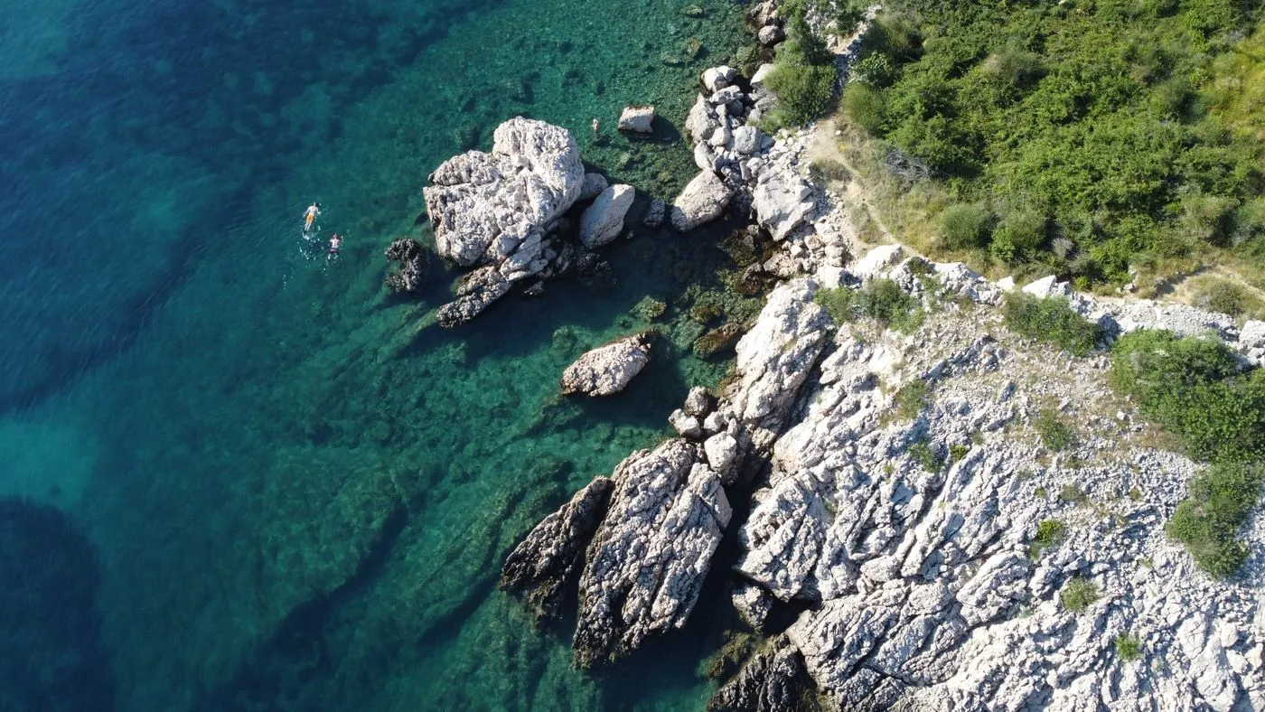 Rocky coast from above