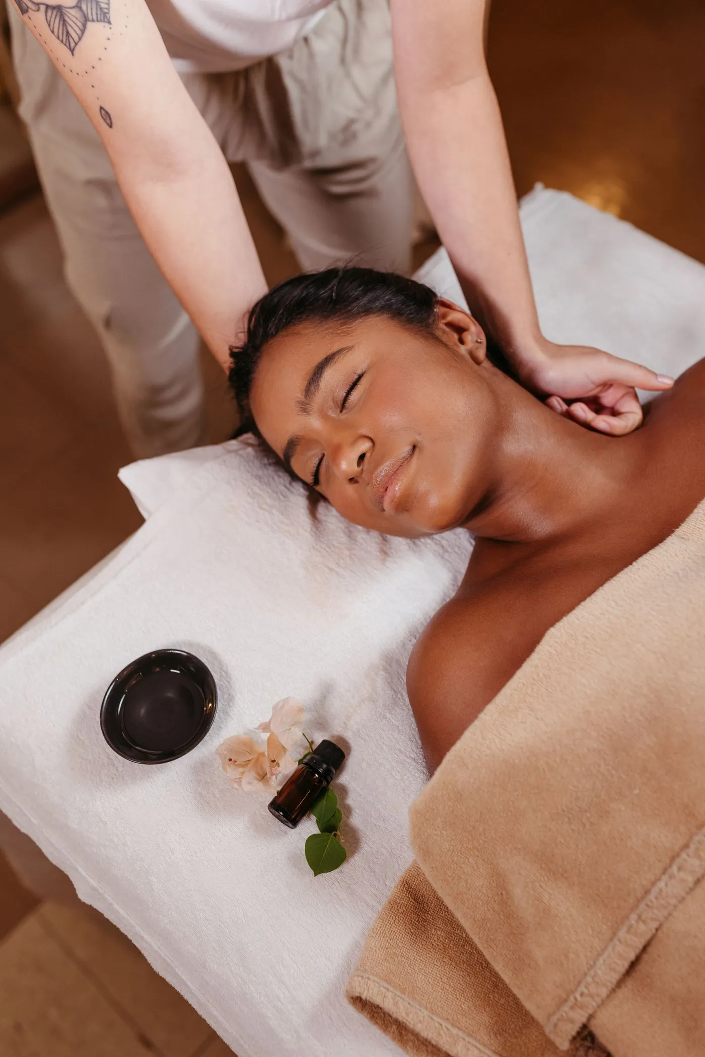 A calm treatment room in soft light