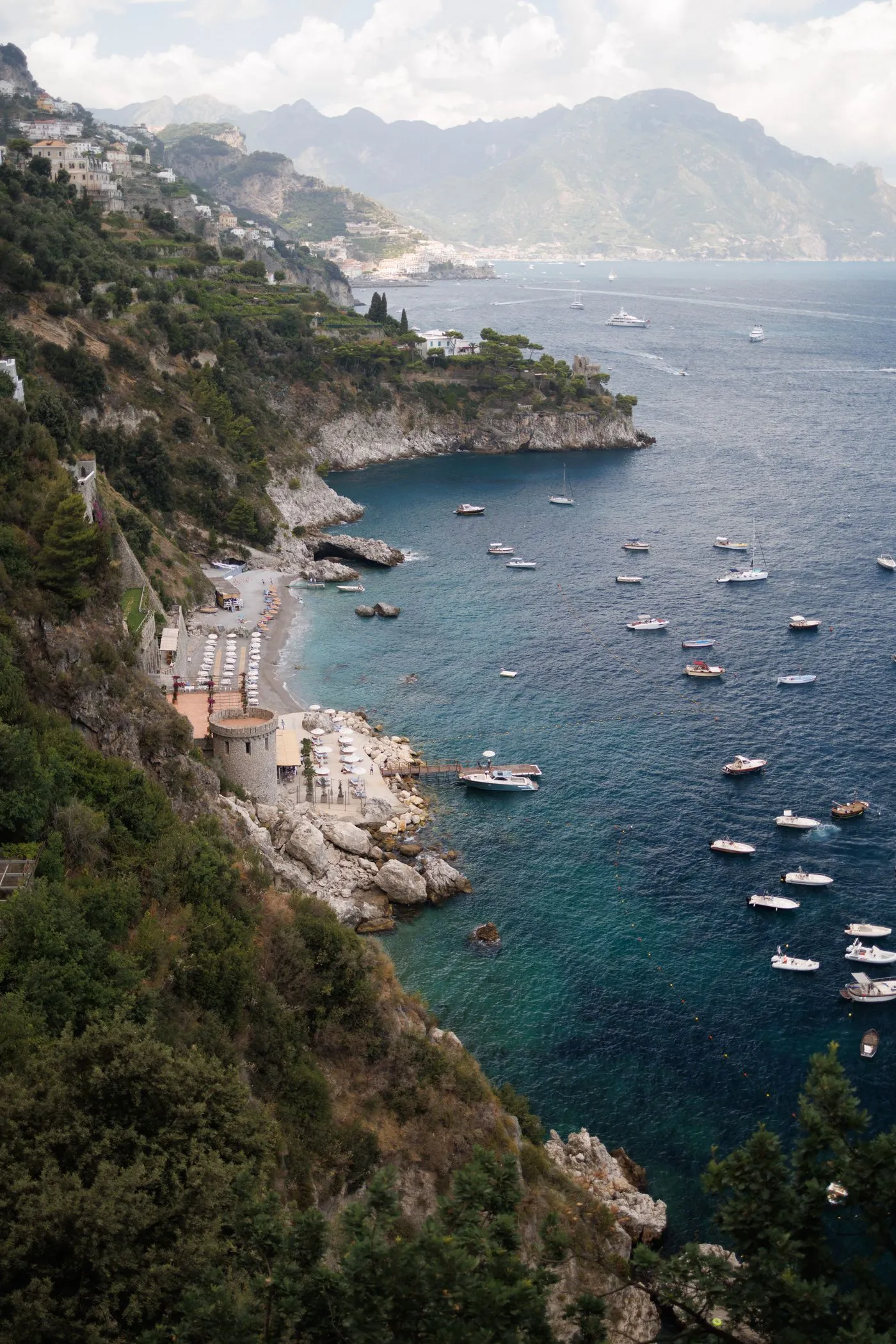 Boats on calm Mediterranean water
