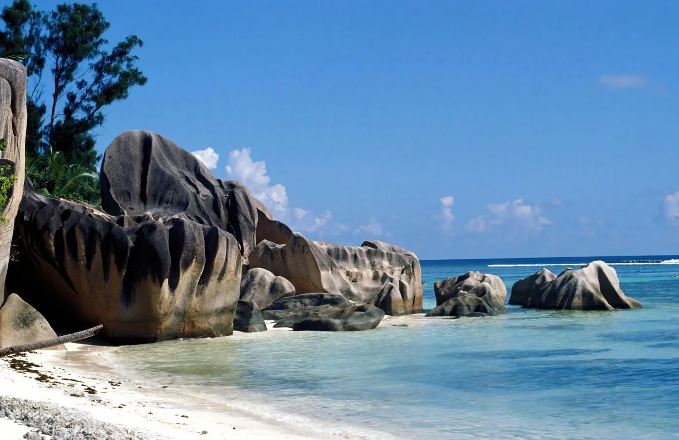 Boulders on the beach at La Digue