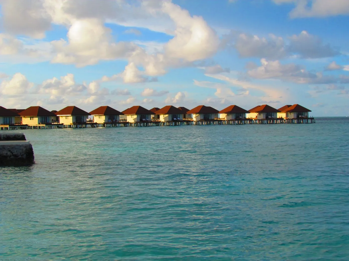 Sunset over an atoll
