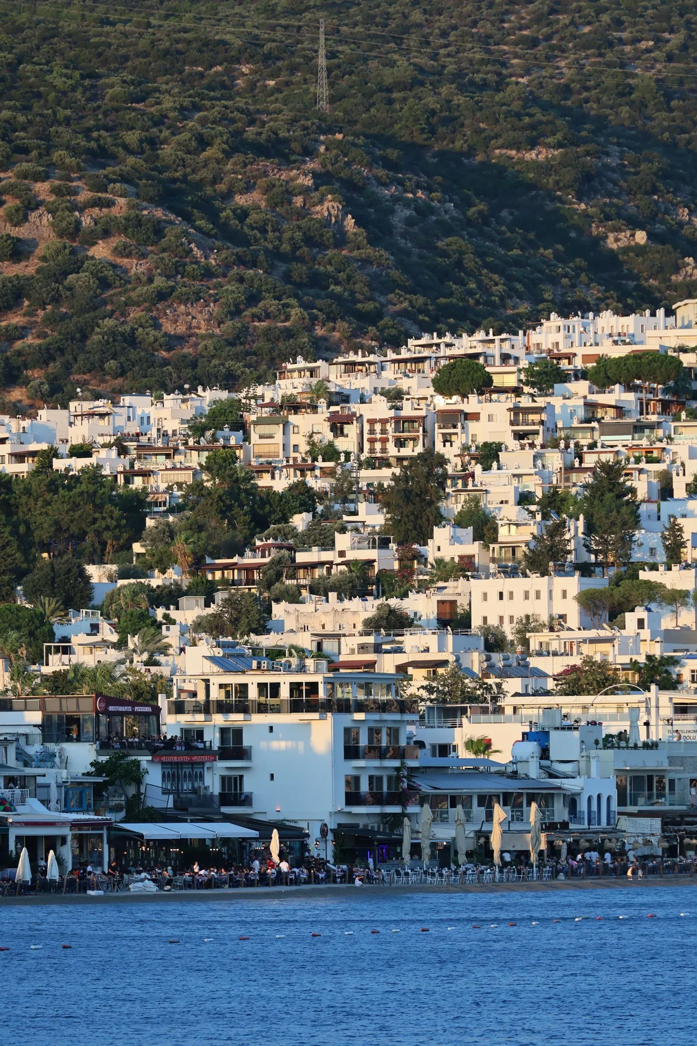 Whitewashed hillside above the sea