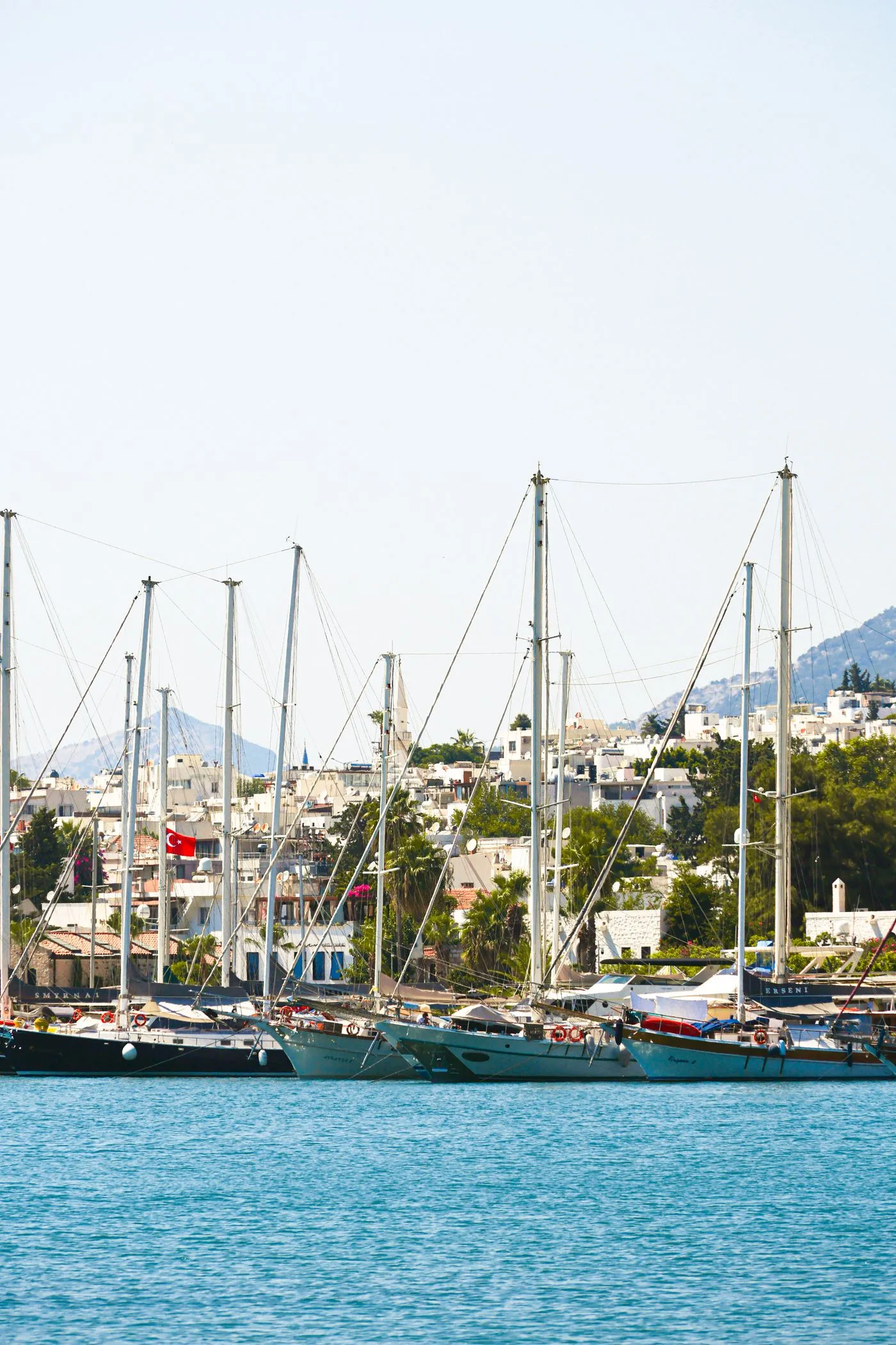 Sailing boats at a Turkish quay