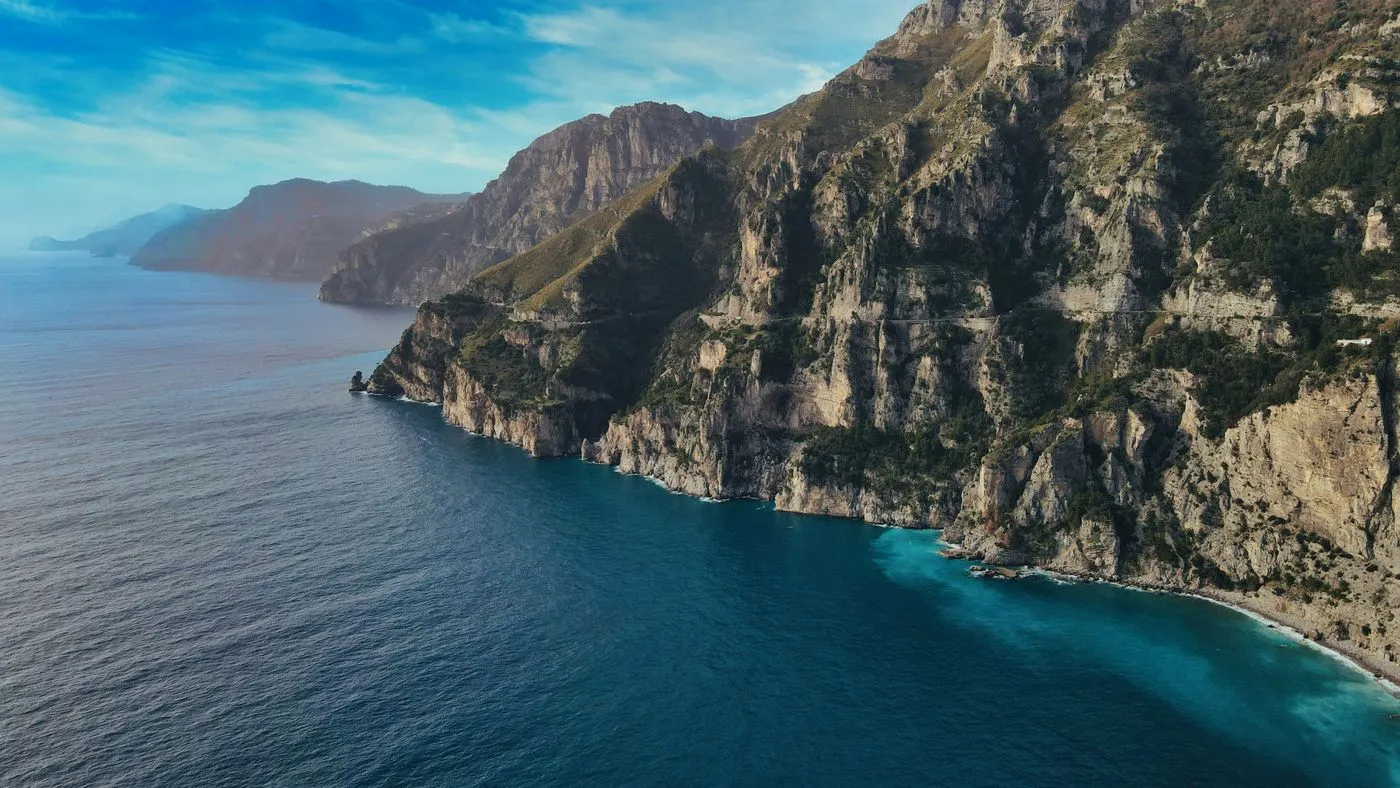 Capri cliffs and blue water